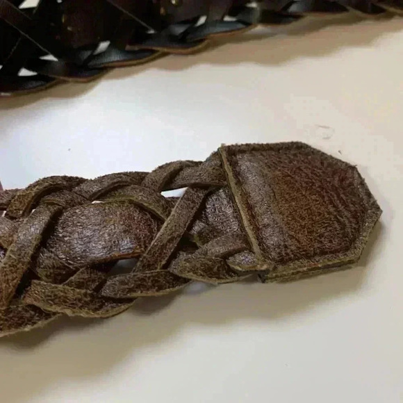 Source unknown distressed leather belt, vintage look - Picture 7 of 13